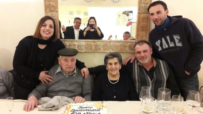 Da settanta anni insieme, Nozze di ferro per Paolo Perugino ed Eva Tei