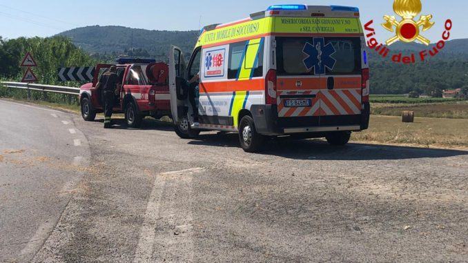 Rischia di morire dopo incidente, vigili del fuoco e 118 gli salvano la vita