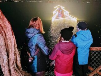 Luci sul Trasimeno, la Befana vola sul grande Albero in acqua