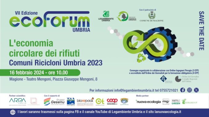Magione, EcoForum regionale sull'economia circolare promosso da Legambiente Umbria