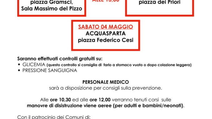 Le Giornate della Prevenzione a Castiglione del Lago