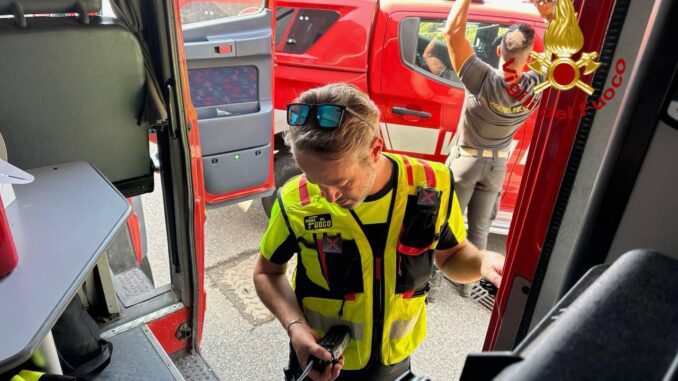 Intervento dei Vigili del Fuoco per ricerca di persona scomparsa