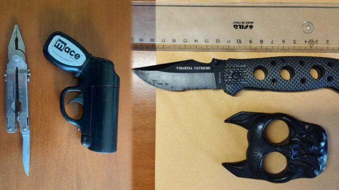 Tirapugni, coltelli e lame al Trasimeno, denunciati in due