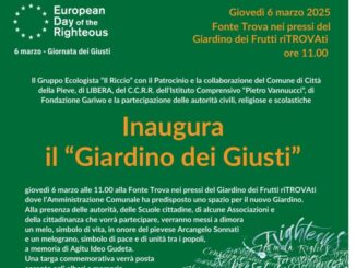 Inaugurazione del Giardino dei Giusti a Città della Pieve