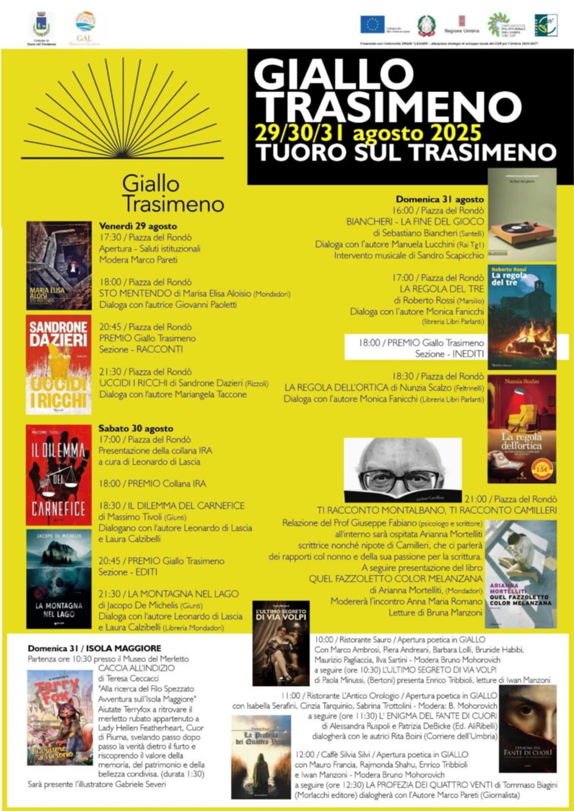 Torna Giallo Trasimeno con omaggio speciale a Camilleri