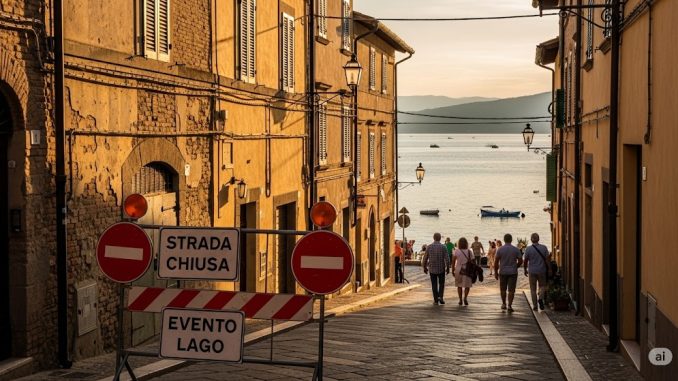 Chiusura stradale per un evento al lago, deviazioni a Passignano