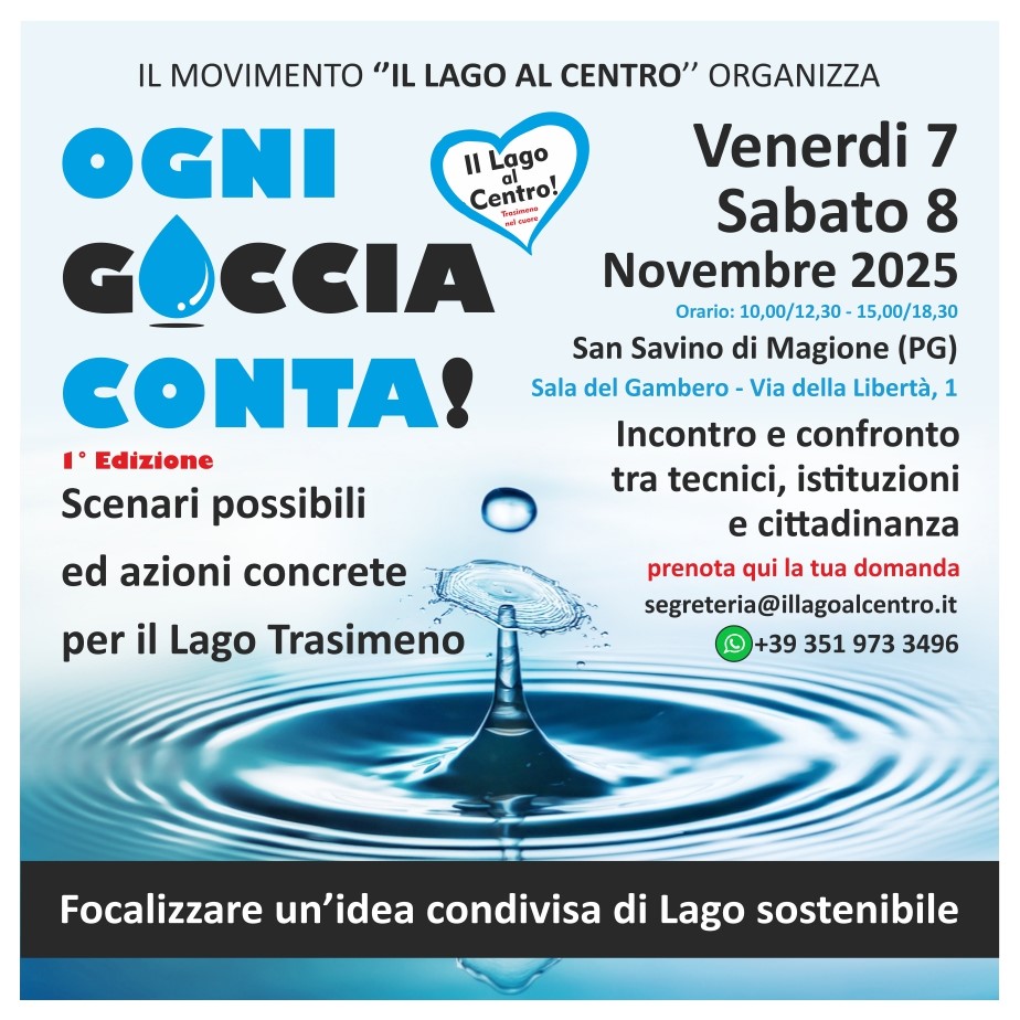 Ogni goccia conta: il Trasimeno si mobilita per il suo futuro