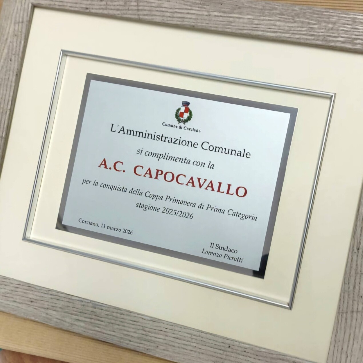 AC Capocavallo trionfa in coppa e Corciano festeggia